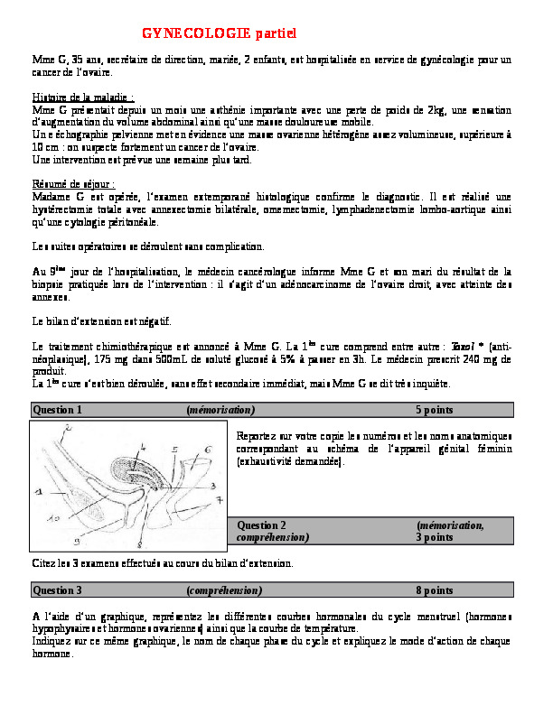 Gynecologie Partiel Docx Biology Forums Resource Library