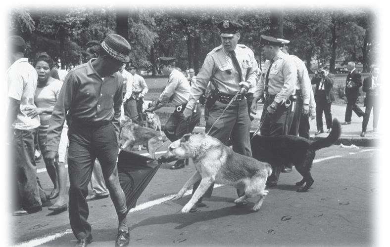 This photo, taken in Birmingham, Alabama, provides a glimpse into the determination and bravery of ...