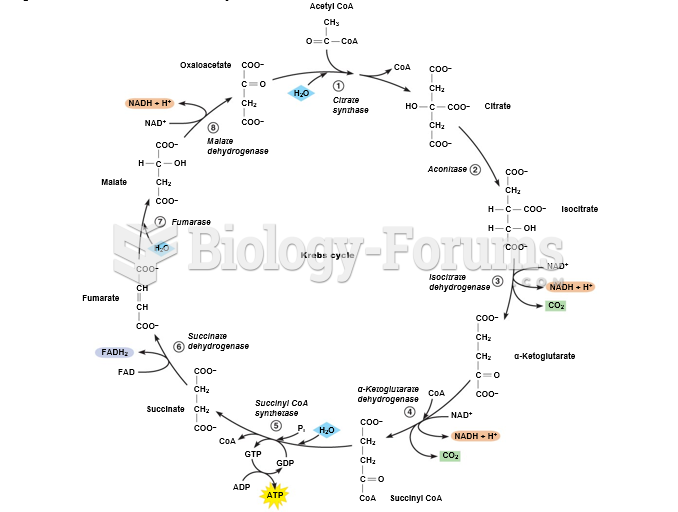 Reactions of the Krebs cycle.