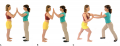 "a) To begin push-hands exercise, touch hands. b) Then lean into each other with your full ...