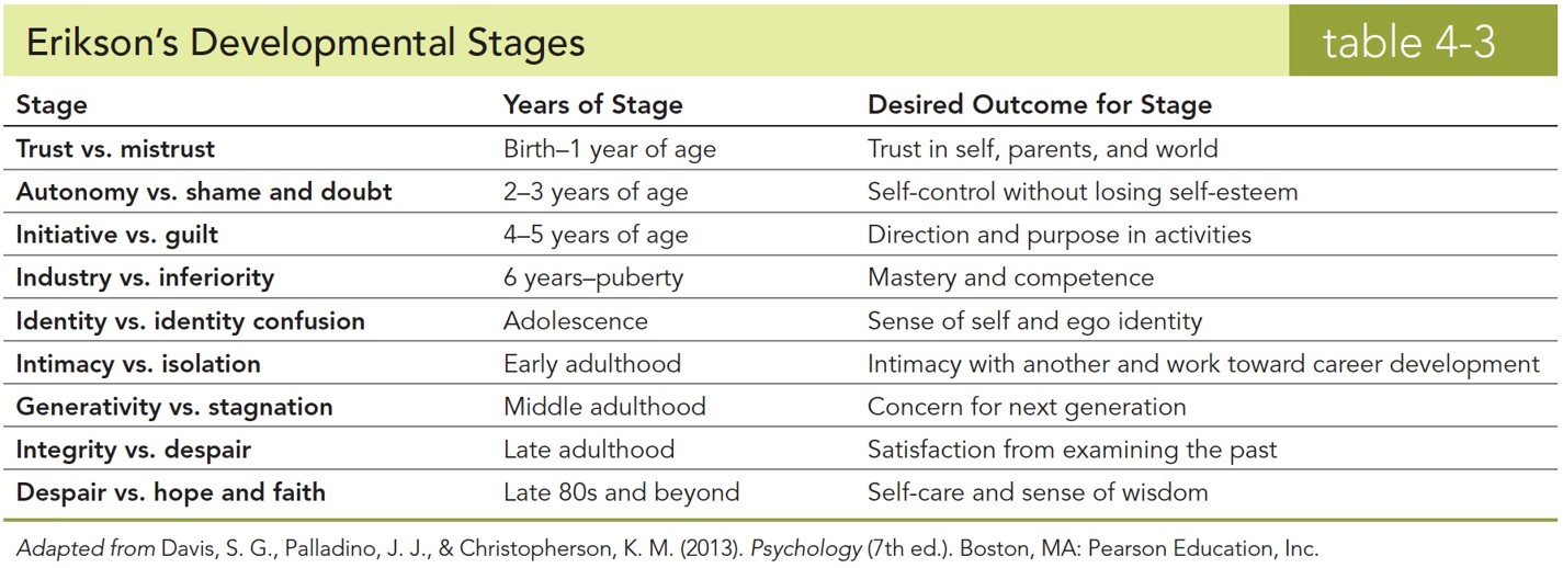 Erikson's Developmental Stages 