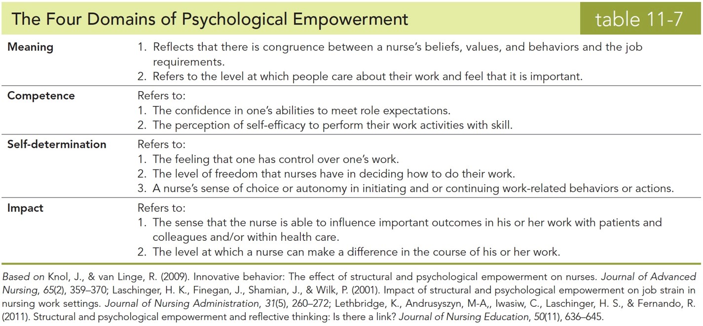 The Four Domains of Psychological Empowerment 