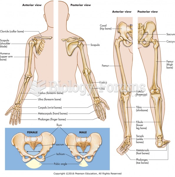 Bones of the upper and lower extremities.