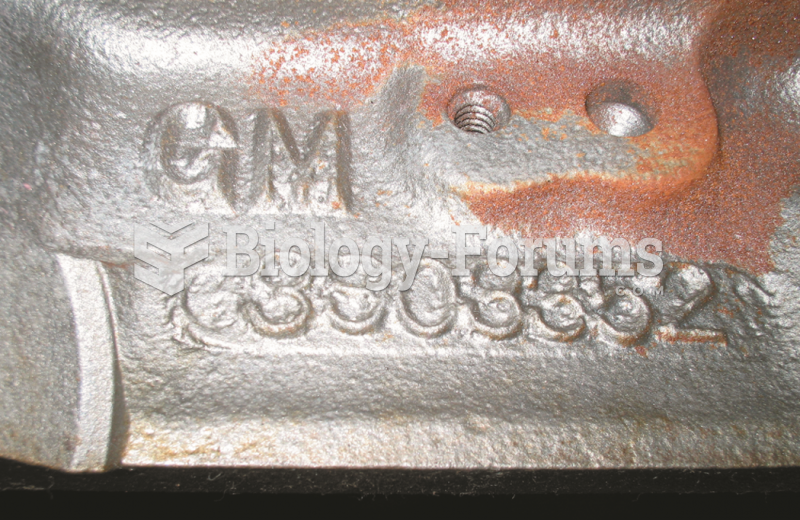 Casting numbers on major components  can be either cast or stamped.