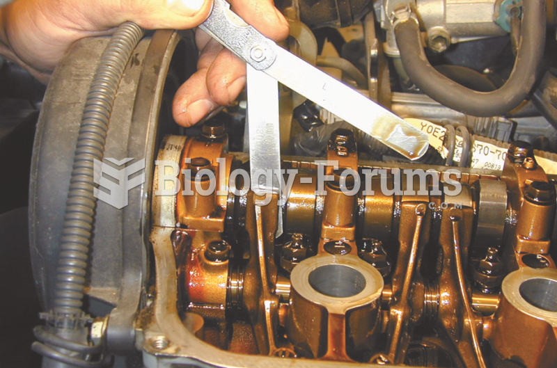 With the rocker arms contacting the base circle of the cam, insert a feeler gauge of the specified ...