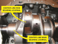 The distance between the centerline  of the main bearing journal and the centerline of the ...