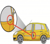 The vehicle identification number (VIN)  is visible through the base of the windshield and on a ...