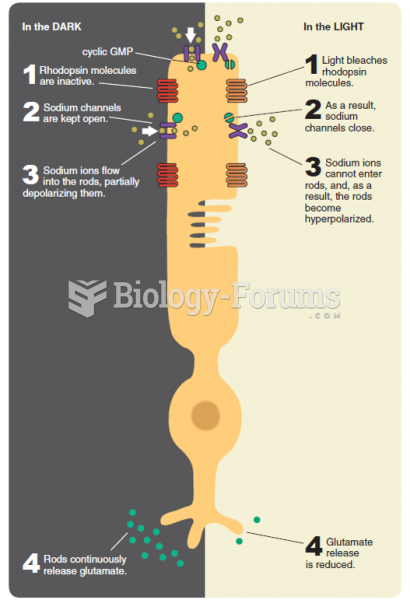 The inhibitory response of rods to light. When light bleaches rhodopsin molecules, the rods’ ...