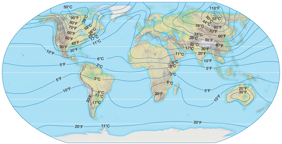 World Distribution of Temperature