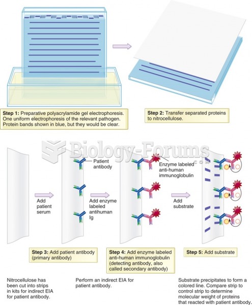 Western blot. In the first step, (1) a polyacrylamide gel electrophoresis is performed to separate ...