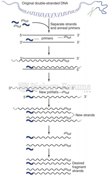 Principles of amplification of selected fragments of DNA by polymerase chain reaction cycling.