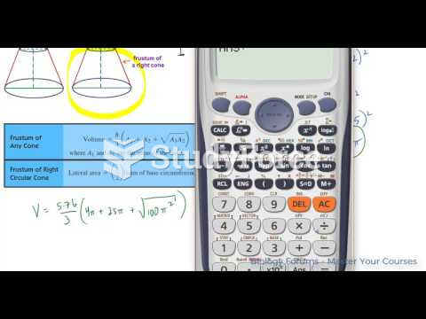 Find the lateral area, total surface area, and volume of the frustum