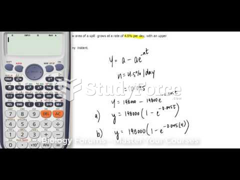 Write the equation for the population y at any instant