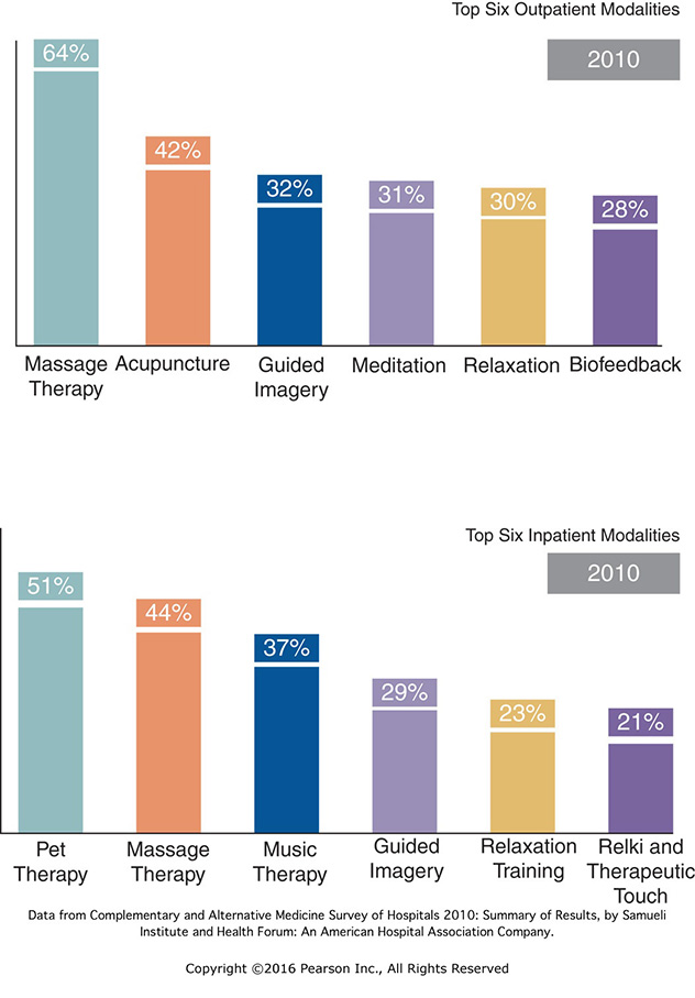 Top Six Hospital Outpatient and Inpatient CAM Therapies. 