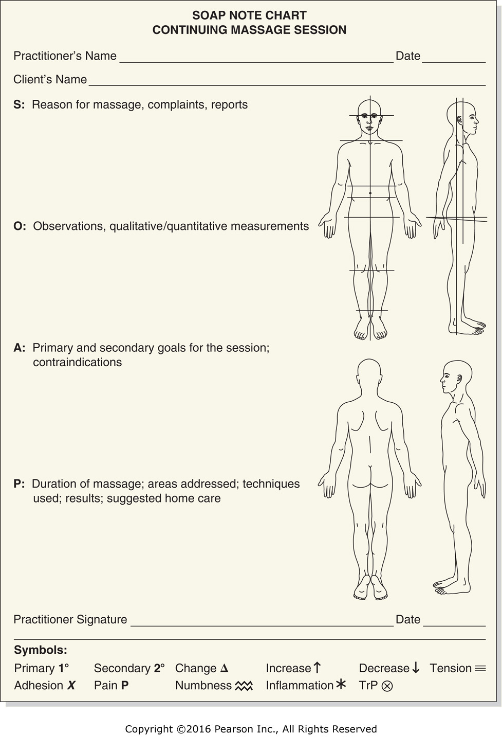 Example of SOAP chart with body diagram.