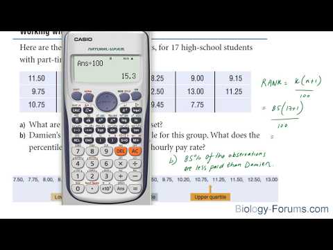 How to find the quartiles and percentiles for a data set 