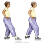 Tai chi stance with front foot pointing straight ahead and back foot at 45° angle, heels in line, ...