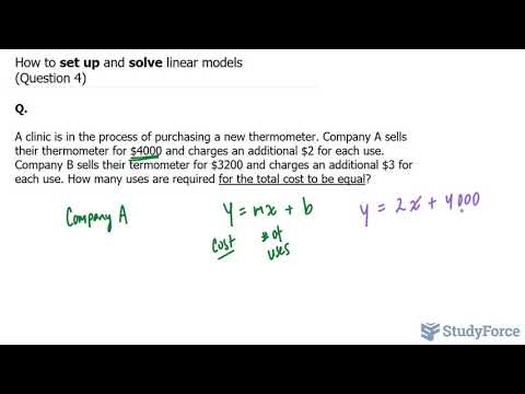 How to set up and solve linear models (Question 4) 