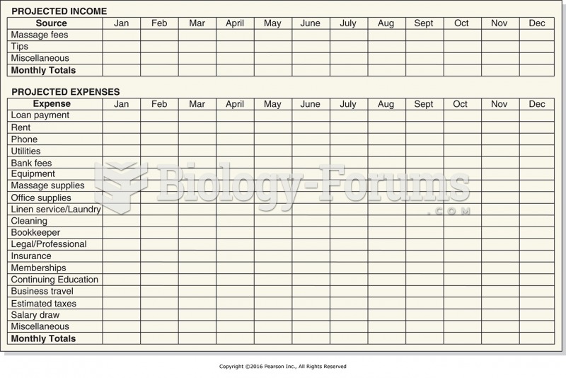 Sample budget spreadsheet form for first year of business.