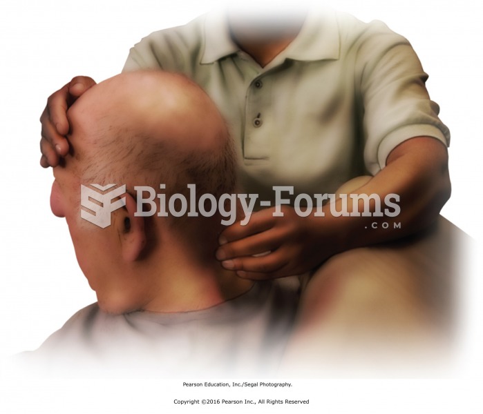 Use one hand to knead posterior neck muscles. Place the other hand on the recipient’s forehead to ...
