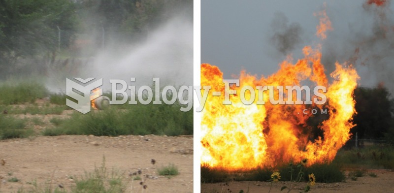 A boiling-liquid, expanding-vapor explosion (BLEVE). The burning propane cylinder on the left is not ...