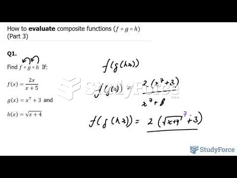How to evaluate composite functions (f∘g∘h) (Part 3) 