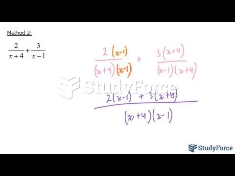 How to combine two or more polynomial fractions into a single rational expression 