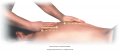Open palmar friction moving back and forth over the lumbar and thoracic regions.