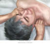 Ayurvedic massage. Pressing the ansa marma on the front and back of the shoulders with recipient ...
