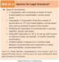 Options for Legal Structures Cont.