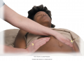 Placement of hands for mobilizing the rib cage from side to side.