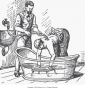 Kneipp treatment: Upper affusion with hose at the Biltz Sanitarium in Weisbaden, Germany, 1898.