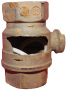 A valve corroded by nitric acid. Hazardous materials releases are often caused by using incompatible ...