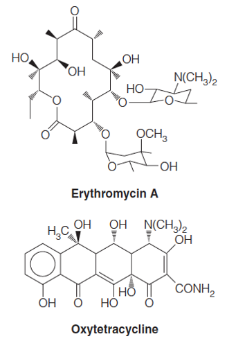 Erythromycin and oxytetracycline