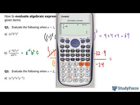  How to evaluate algebraic expressions with given terms