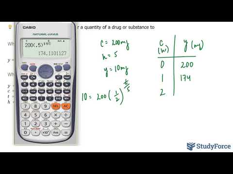  How to setup and solve a half-life problem using a table of values (Question 1)