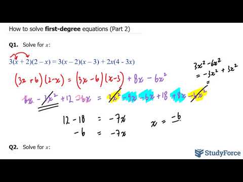  How to solve first degree equations (Part 2)