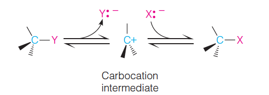 An SN1 mechanism