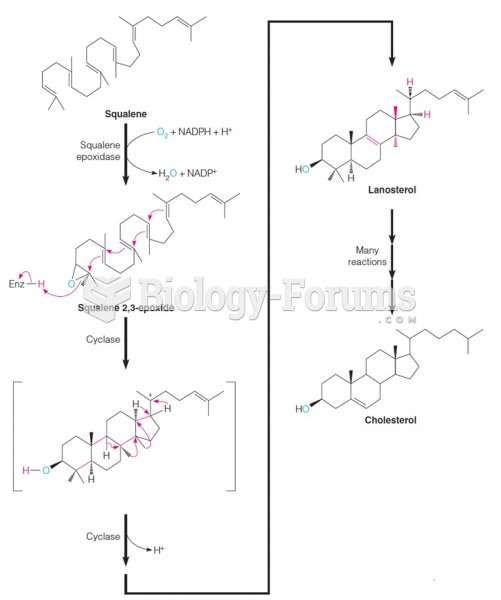 Conversion of squalene to cholesterol