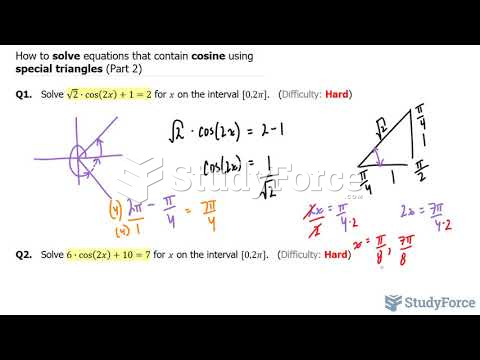  How to solve equations that contain cosine using special triangles (Part 2)