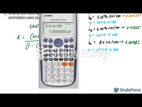 How to calculate monthly payments at varying amortization periods (Question 3)