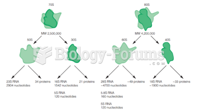 Components of bacterial and eukaryotic ribosomes