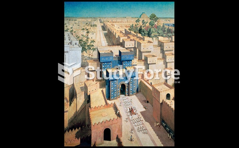 Reconstruction Drawing Of Babylon in the 6th Century BCe