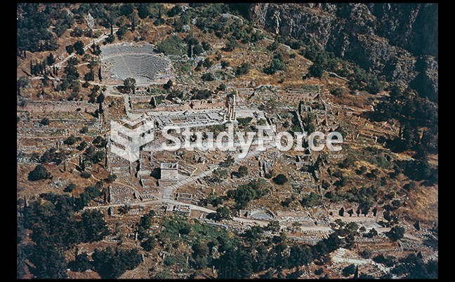 Aerial View Of The Sanctuary Of Apollo, Delphi