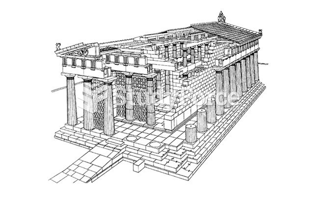 Reconstruction Drawing of the Temple of Aphaia, Aegina