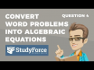  How to convert verbal statements into algebraic equations (Part 4)