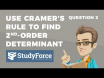  How to use Cramer's rule to solve a second-order determinant (Question 2)