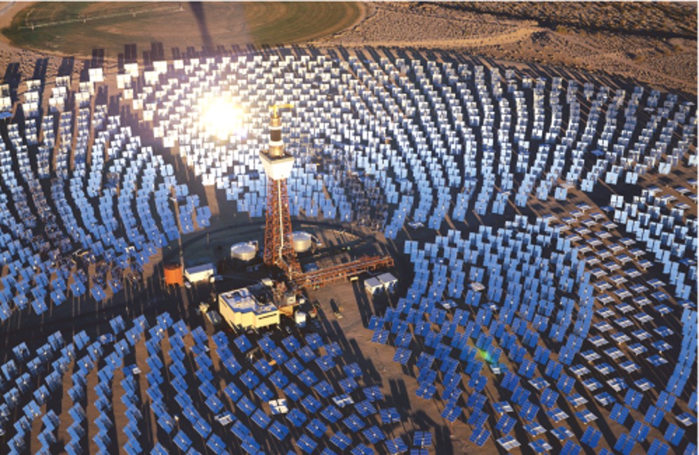 Power-tower in Southern California, largest such facility in the world