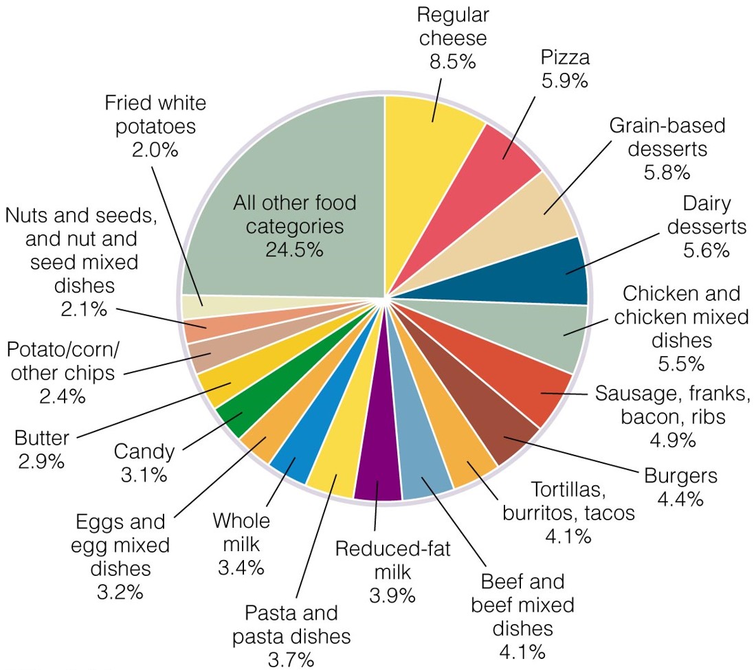 Major Food Sources of Saturated and Trans Fats for Americans