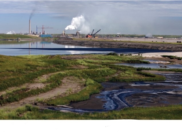 An oil sand tailings pond in Alberta